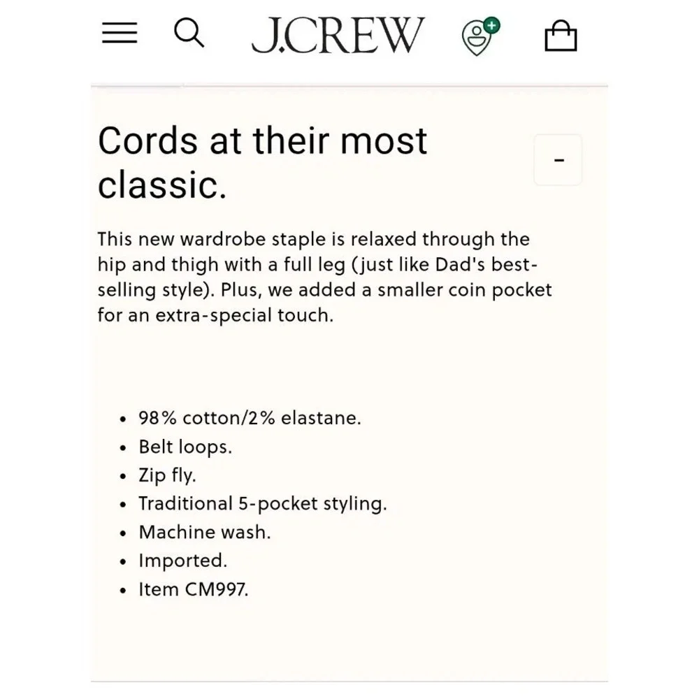 J.Crew Crewcuts Stretch Corduroy Pants Cords Size 10 Brown Zip Fly‎ Adjustable